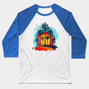 Palm Trees Sunset Baseball T-Shirt